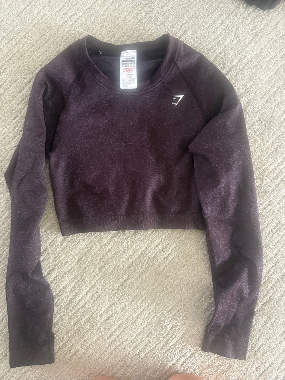 Gymshark Women’s Dark Purple Cropped Long-Sleeve Top